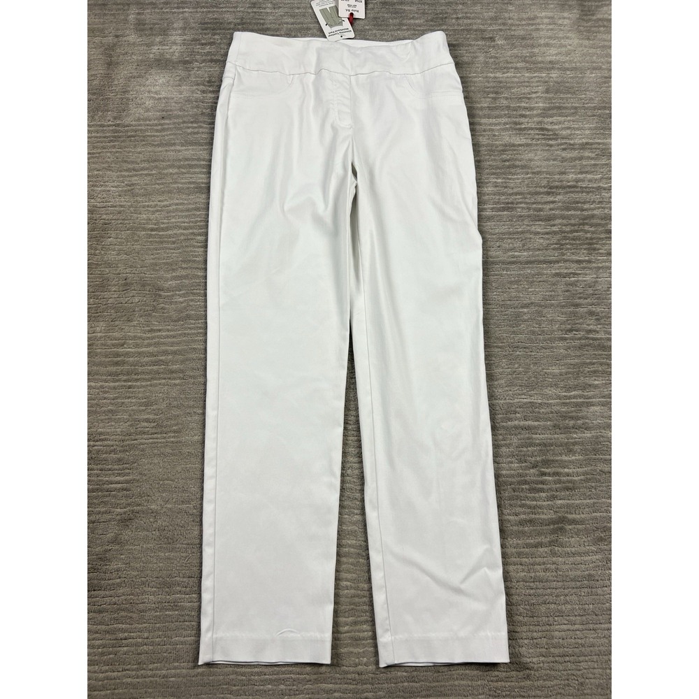 New Ruby Rd Pants Womens 6‎ White Pull On Slimming Stretch Ankle NWT